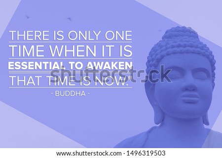 There is only one time when it is essential to awaken. that time is now - buddha Royalty-Free Stock Photo #1496319503