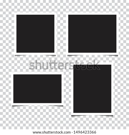 Set of empty photo frames. vector illustration Royalty-Free Stock Photo #1496423366