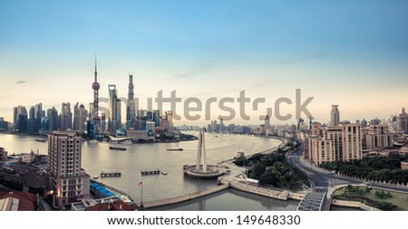 panoramic view of shanghai,China.