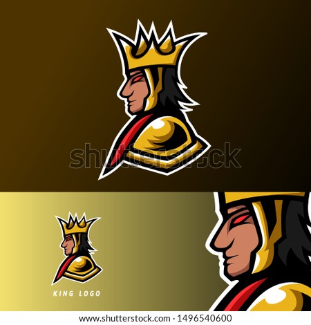 Angry king gaming sport esport logo template gold war uniform for team, company and personal