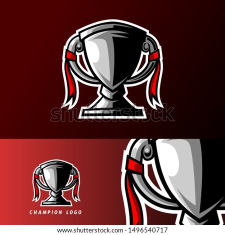 Gold silver champion trophy sport esport logo template for personal, team, company