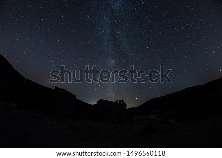 Milky way over the sky in catalonia