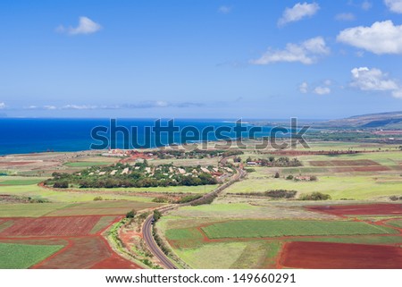 Scenic view on Kauai island from the air