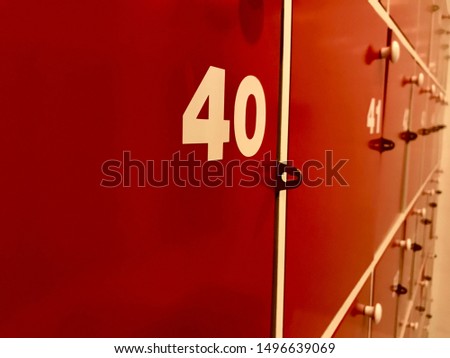 red locker in sport gym for keep your bag