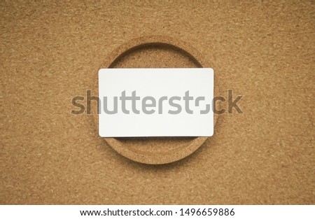 Mockup of business card on brown background. Wedding invitation.