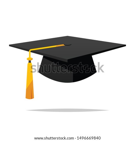 Graduation hat vector isolated illustration