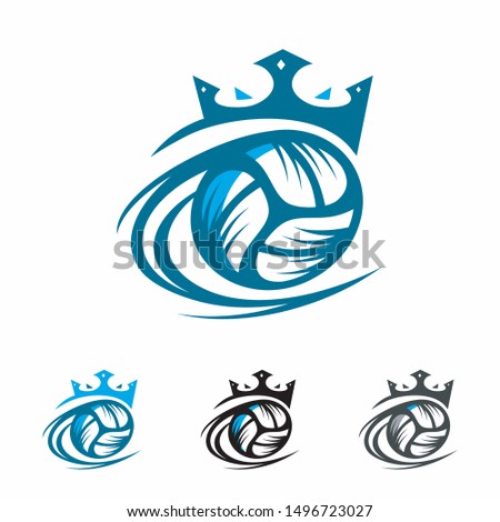 Volleyball Ball King Logo Vector