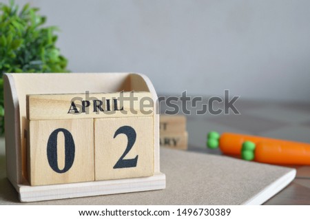 April Month, Appointment date with number cube design. Date 2.
