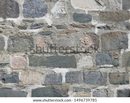 
A stone wall of a church