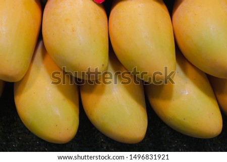 Closeup Golden Mango at market