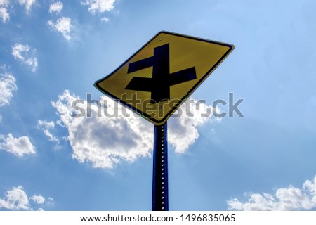 Sign with multiple side roads