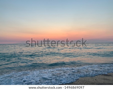evening sea and colored sky