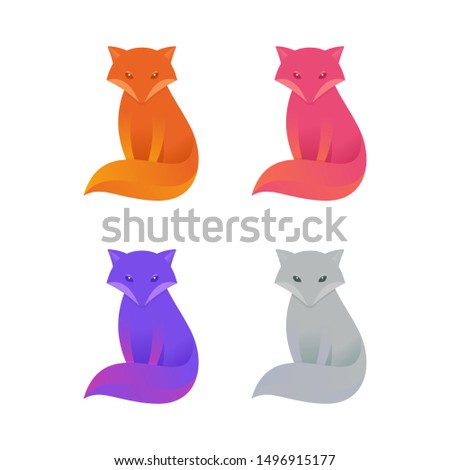 stylish colorful fox vector illustration for your project