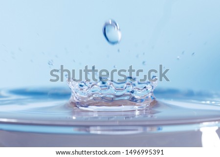 drop of water falling down in the water macro photo 