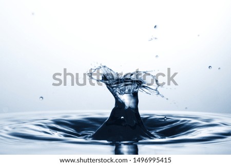 drop of water falling down in the water macro photo 
