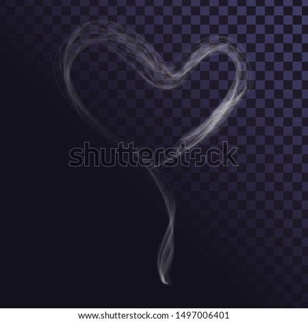 Smoky effect, heart sign made of smoke, love