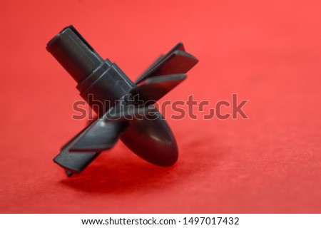 The blades of a propeller act as rotating wings and produce forces that apply the Bernoulli Principle and Newton's laws of motion produce a difference in pressure between the front and rear surfaces  Royalty-Free Stock Photo #1497017432