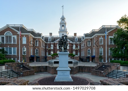Delaware Capitol Building in daylight Royalty-Free Stock Photo #1497029708