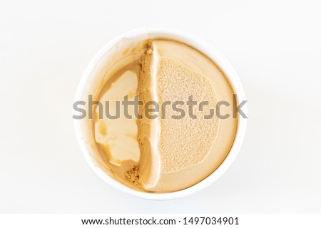 Half eaten ice cream in cup