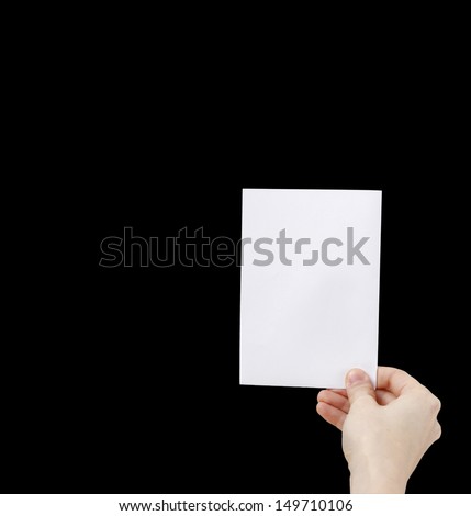 White hand isolated on black background