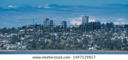A northern view of Vancouver Canada from Blaine Washington