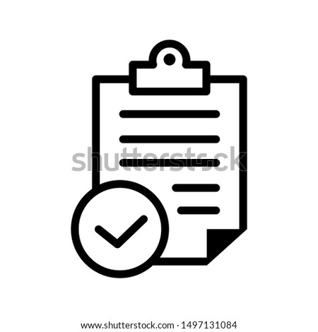 Compliance document vector icon. Approved process illustration symbol. regulation sign or logo. Royalty-Free Stock Photo #1497131084
