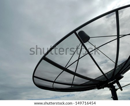 Satellite dish  with cloud sky