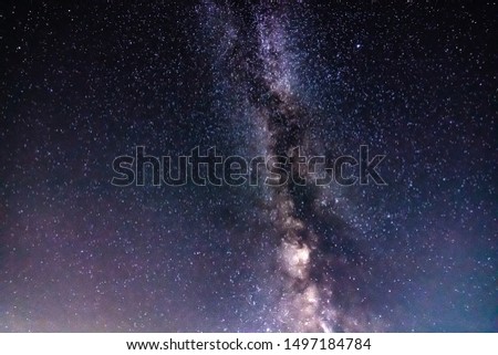 Milky Way view. Beautiful night sky with stars.