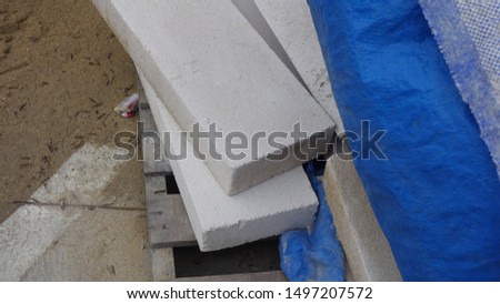 White brick and sand for construction
