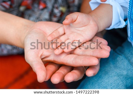 Family holding hands together closeup. Happy together.Gesture sign of support and love, unity togetherness relative people concept.
care concept