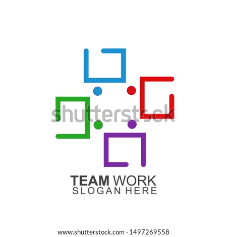 Team work logo Design. Together. Modern Social Network Team Logo Design