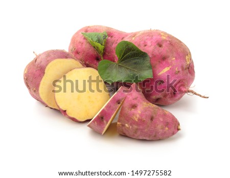 Sweet potato on white background stock photo
