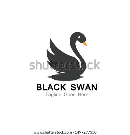 Swan logo simple icon template vector illustration creative design