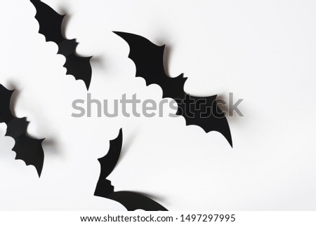 Halloween decorations on wall on a white background