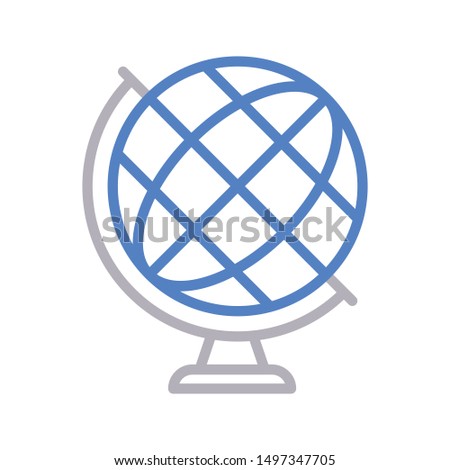 globe colour line vetor icon