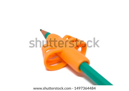 pencil with using Anti-Shortsighted Pencil Holder made with Silicone for Childrens to correct the writing posture