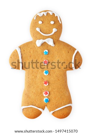 Christmas gingerbread men on a white background