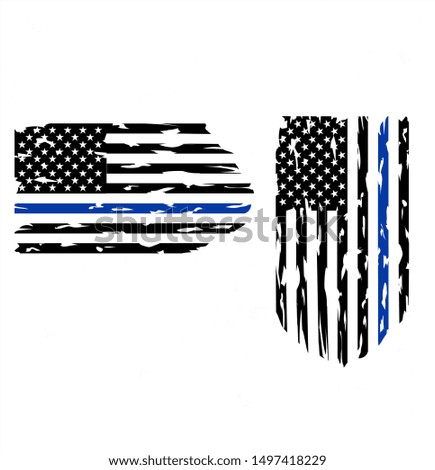 Thin blue line US flag Clip art