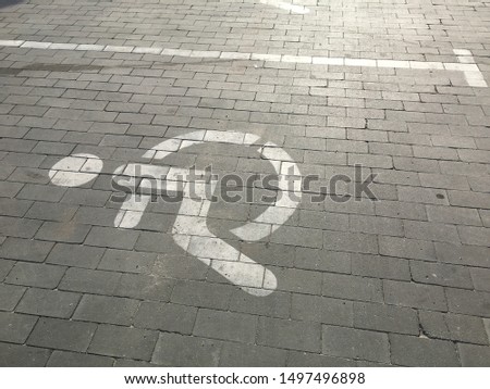Parking place for people with disabilities. Disabled parking
