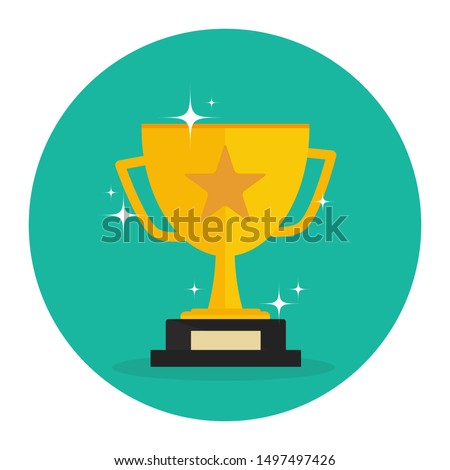 First prize gold trophy icon,prize gold trophy, winner, first prize, vector illustration and icon Royalty-Free Stock Photo #1497497426