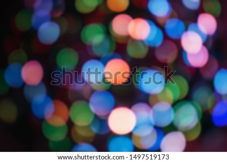 Background abstract- bokeh blurry. Defocused- festive party. New Year- beautiful spark.