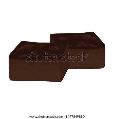 Brownie dessert vector clip-art, isolated cartoon style design.