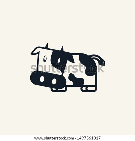 cow logo funny flat black