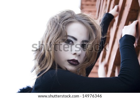 Close Up Gothic Girl Portrait