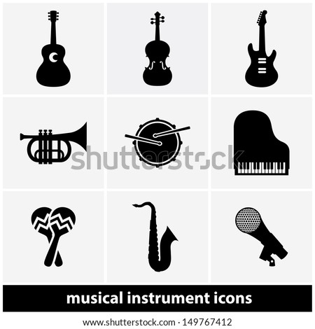 Music Instrument Icon Set Royalty-Free Stock Photo #149767412