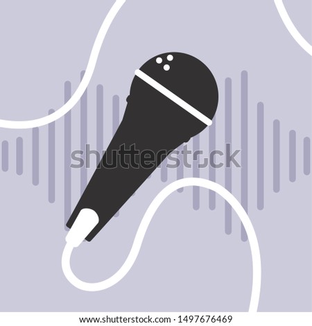 banner with microphone audio device