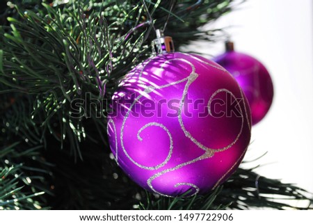 Christmas tree toy (purple ball), Christmas decoration