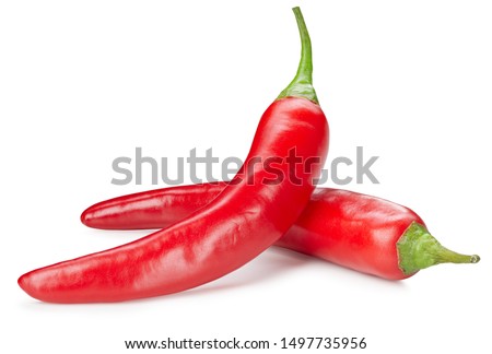 Chili pepper isolated on a white background. Chili hot pepper clipping path Royalty-Free Stock Photo #1497735956