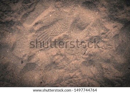 The Footprint on sand . Pattaya beach Thailand 