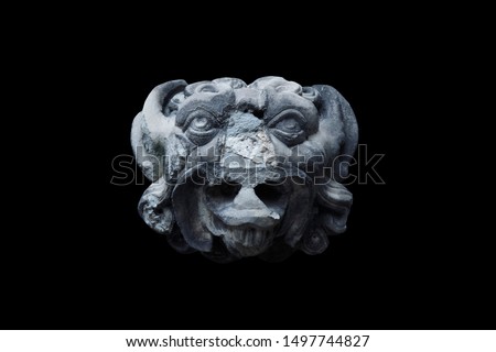Hades (Hades, Pluto) - God is the kingdom of the dead. Antique statue isolated on black background.
